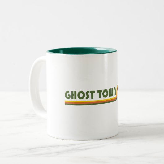 Ghost Town Trail Pennsylvania Zweifarbige Tasse (Vorderseite Links)