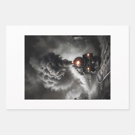 Ghost train from 1900, desert station - Decoupage  Geschenkpapier Set (Vorderseite 2)