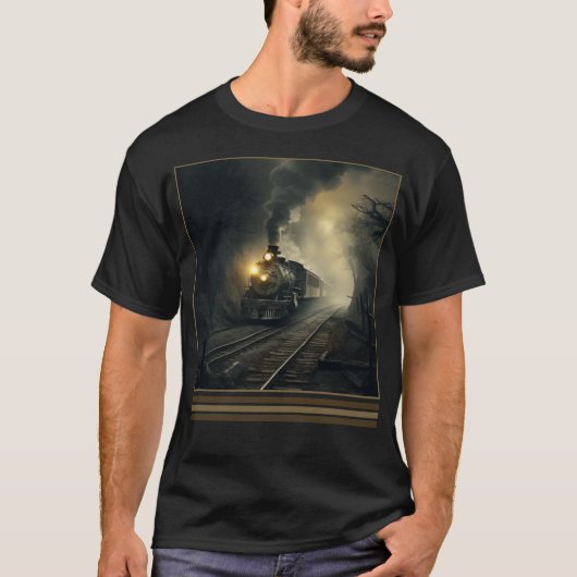 Ghost Train Vintag Gothic Halloween T Shirt (Vorderseite)