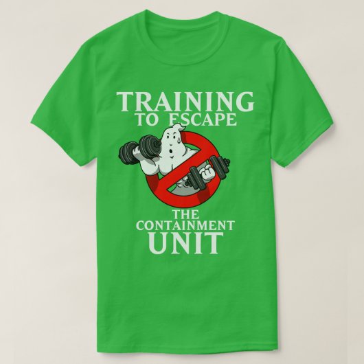 Ghost Training 80er Retro Gym Workout Meme T-Shirt (Design vorne)