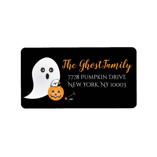 Ghost Trick oder Behandlung Halloween Candy Pumpki Adressaufkleber (Vorne)