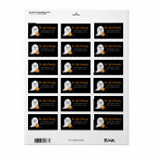 Ghost Trick oder Behandlung Halloween Candy Pumpki Adressaufkleber (Vorne)