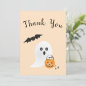 Ghost Trick oder Behandlung von Bat Halloween Cand Dankeskarte (Stehend Vorderseite)