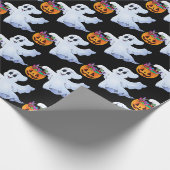 Ghost Trick oder Treat Halloween Orange Black Geschenkpapier (Ecke)