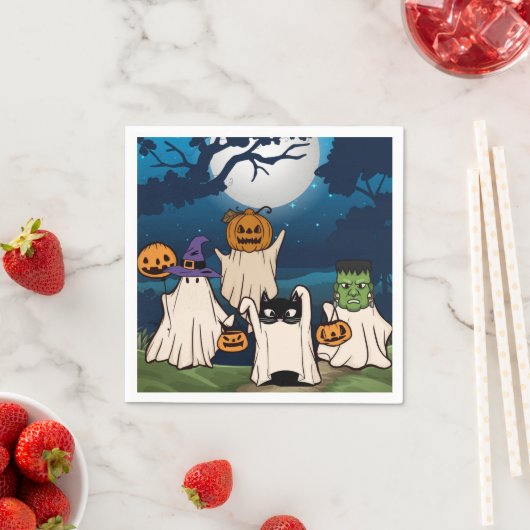 Ghost Trick-oder-Treaters Cocktail Napkins Serviette (Beispiel)
