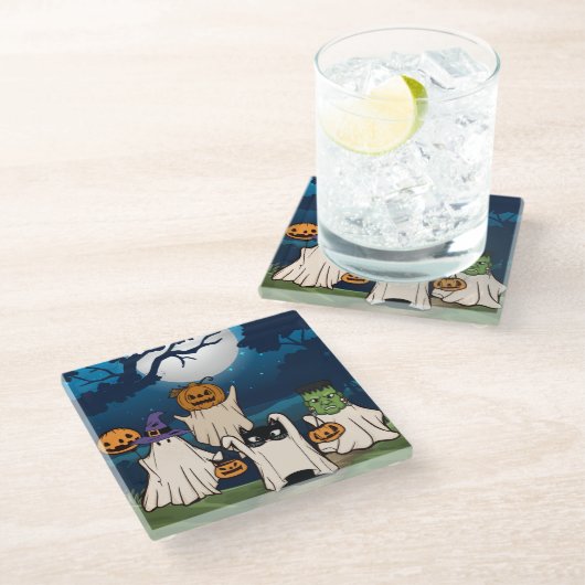 Ghost Trick oder Treaters Glass Untersetzer (Schrägansicht)