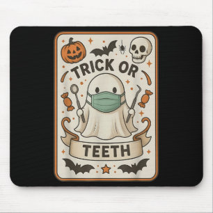 Ghost Trick or zeth Dental Tarot Card Halloween D Mousepad
