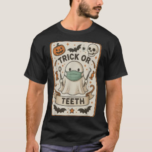 Ghost Trick or zeth Dental Tarot Card Halloween D T-Shirt