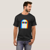 Ghost Trippy Vaporwave Halloween Techno Rave EDM M T-Shirt (Vorne ganz)