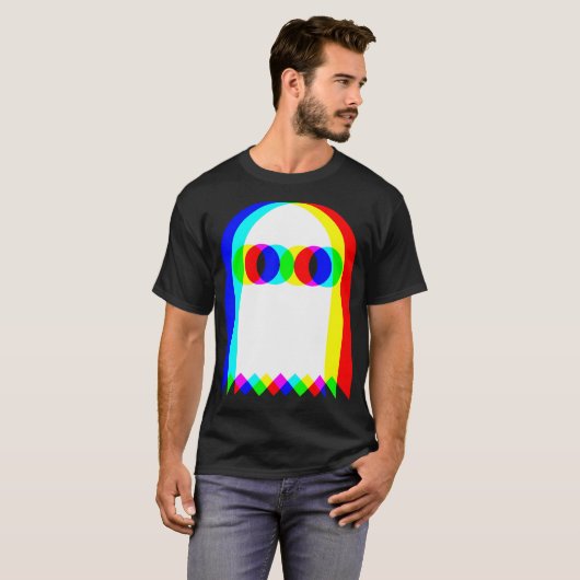 Ghost Trippy Vaporwave Halloween Techno Rave Edm T-Shirt (Vorne ganz)
