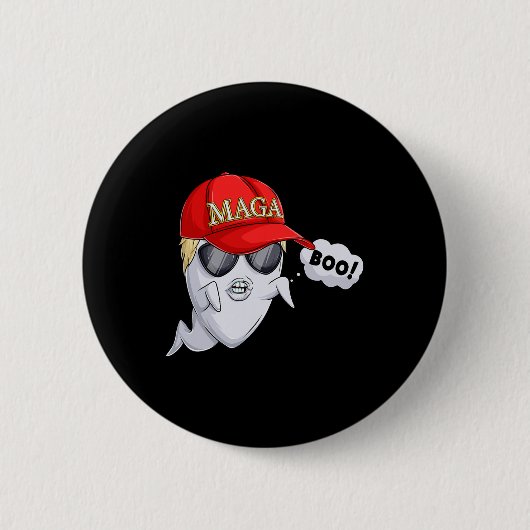 Ghost Trump Halloween-Kostüm Button (Vorderseite)