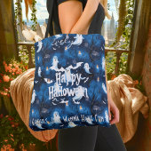 Ghost und Bat Halloween Personalisiert, Dunkelblau Tasche