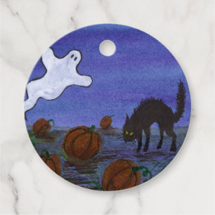 Ghost und Black Cat im Pumpkin Patch Geschenkanhänger