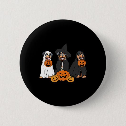 Ghost und Hexe Rottweiler Button (Vorderseite)