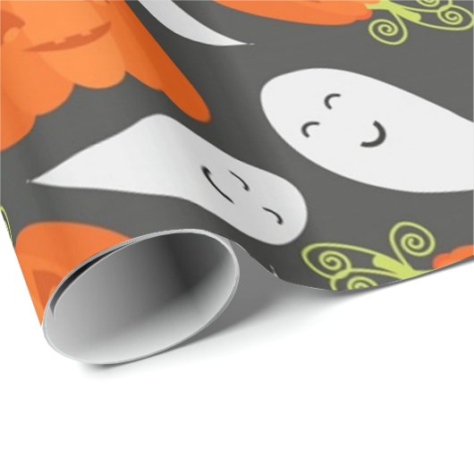Ghost- und Kürbismuster Geschenkpapier (Rolleneckpunkt)