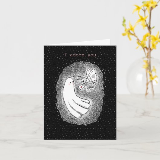 Ghost und Moth Ich bewundere Sie niedlichen Valent Karte (Gelbe Blume)