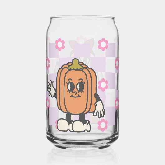 Ghost und Pumpkin Halloween Glas, Fall Geschenk Dosenglas (Rückseite)
