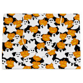 Ghost und Pumpkin Halloween-Muster Große Geschenktüte (Vorderseite)