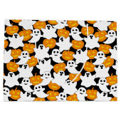 Ghost und Pumpkin Halloween-Muster Große Geschenktüte (Rückseite)