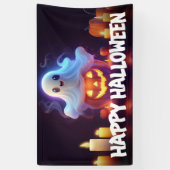 Ghost und Pumpkin Happy Halloween Banner (Vertikal)