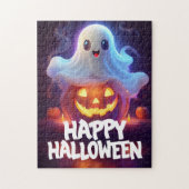 Ghost und Pumpkin Happy Halloween Puzzle (Vertikal)