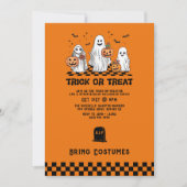 Ghost und Pumpkin Trick oder Treat Halloween-Party Einladung (Vorderseite)