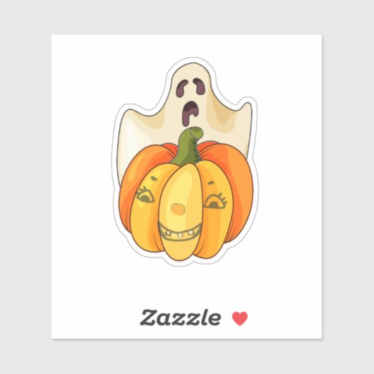 Ghost und Pumpkin Vinyl Custom Cut Sticker (Blatt)