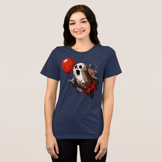 Ghost und Red Balloon Tri-Blend Shirt (Vorderseite voll)