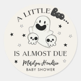 Ghost und Skulls Halloween Little Boo Baby Dusche Runder Aufkleber