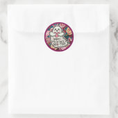 Ghost-Valentinstag-Sticker Runder Aufkleber (Tasche)