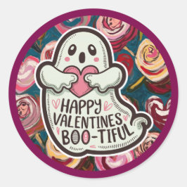 Ghost-Valentinstag-Sticker Runder Aufkleber