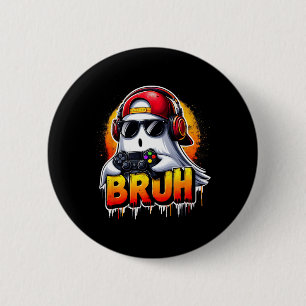 Ghost Video Game Bruh Halloween Gaming Controller Button