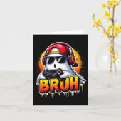 Ghost Video Game Bruh Halloween Gaming Controller Karte (Gelbe Blume)