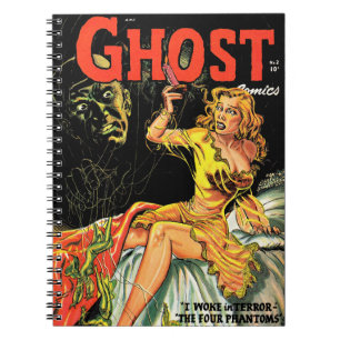 Ghost Vintag Horror Comic Lady Yellow Notizblock