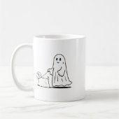 Ghost Walking Dog Ghostie Funny Halloween Hund Lie Kaffeetasse (Links)