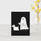 Ghost Walking Dog Ghostie Funny Halloween Hund Lie Karte (Gelbe Blume)