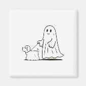 Ghost Walking Dog Ghostie Funny Halloween Hund Lie Magnet (Vorne)