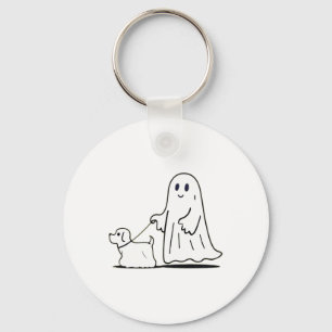 Ghost Walking Dog Ghostie Funny Halloween Hund Lie Schlüsselanhänger