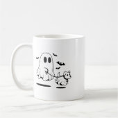 Ghost Walking Dog verkleidet als Ghost Funny Hallo Kaffeetasse (Links)