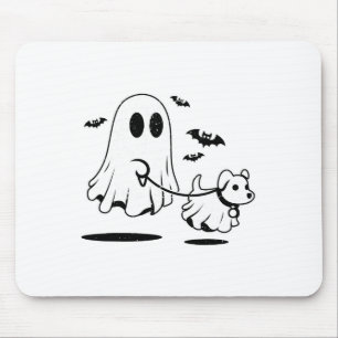 Ghost Walking Dog verkleidet als Ghost Funny Hallo Mousepad