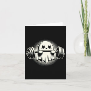 Ghost Weightlift Funny Ghost Workout Halloween Karte