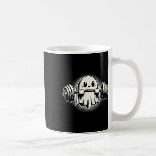 Ghost Weightlift Pocket Funny Ghost Workout Hal Kaffeetasse (Rechts)