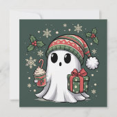 Ghost Weihnachtsfeiertag Xmas Halloween Ghost Feiertagskarte (Vorderseite)