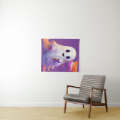 Ghost whit lesbian flag wandteppich (Beispiel (Horizontal))