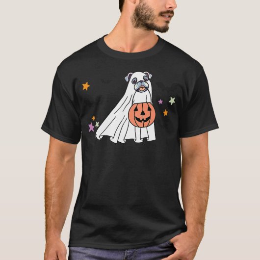 Ghost White English Bulldog Boo Dog Lover Hallowee T-Shirt (Vorderseite)