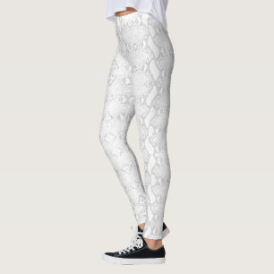 Ghost White Python Snakeskin Leggings