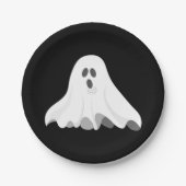 Ghost White Screaming Graphic Halloween Pappteller (Vorderseite)