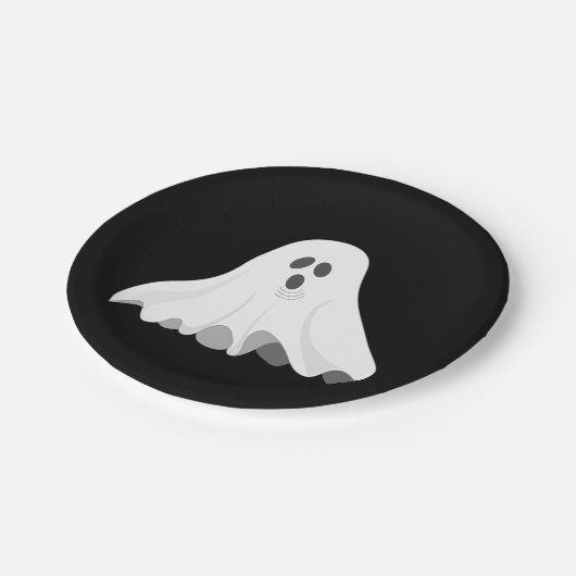 Ghost White Screaming Graphic Halloween Pappteller (Schrägansicht)