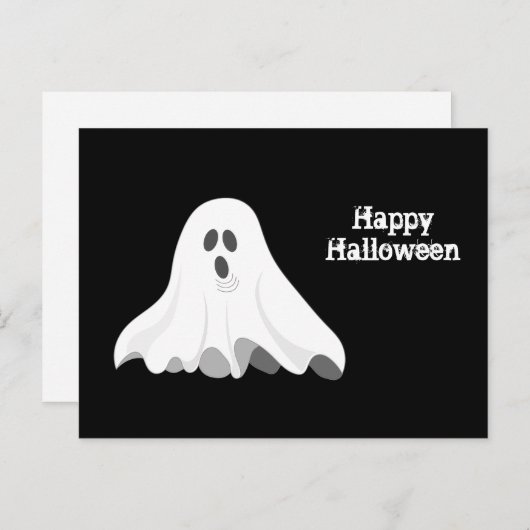 Ghost White Screaming Graphic Halloween Postkarte (Vorne/Hinten)