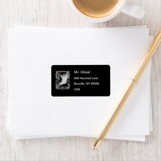 Ghost White Scroll Border Adressaufkleber (Insitu)